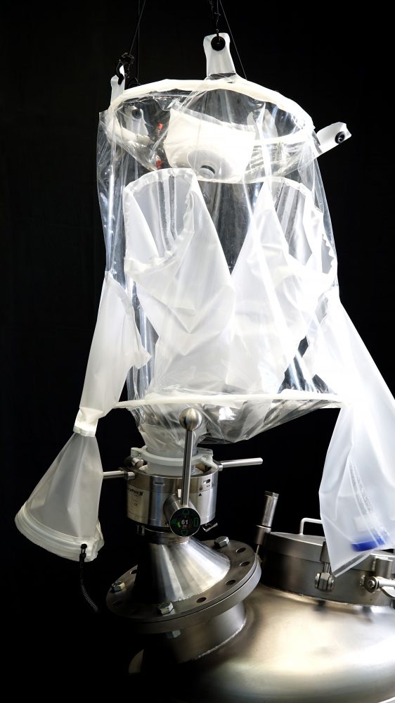 Disposable and single use Split Valve for Reactor Charging and Sampling.