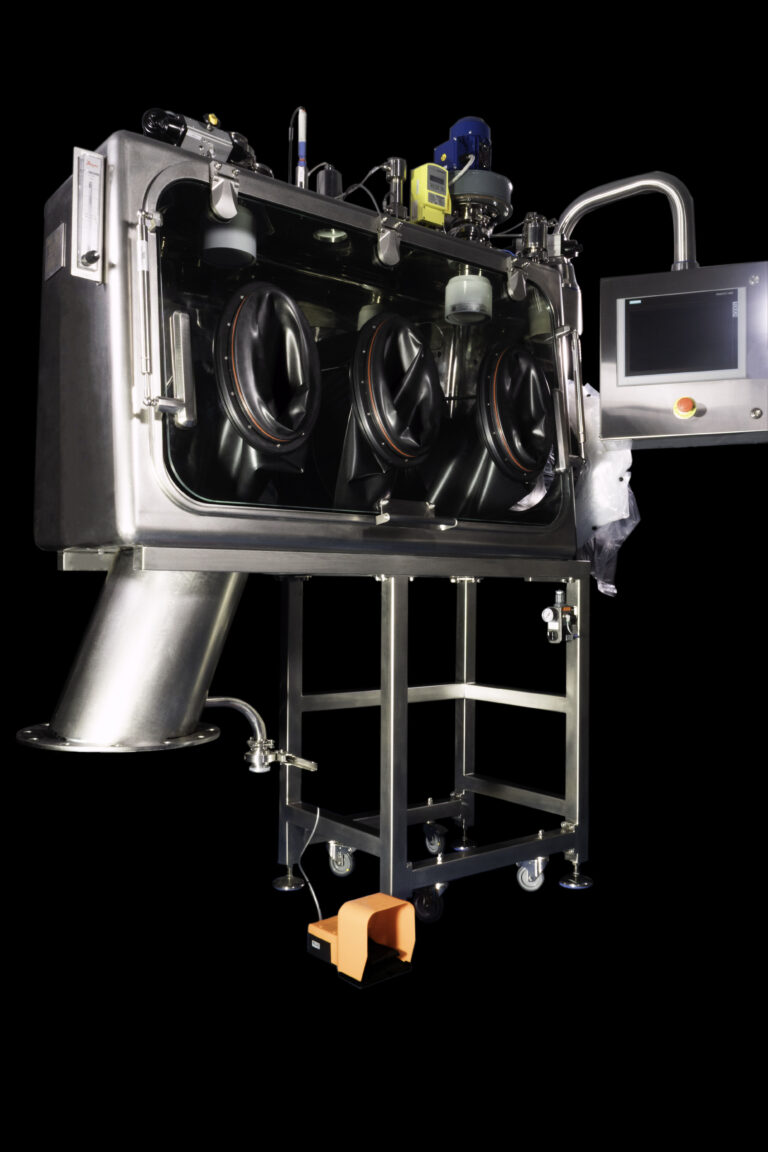 Grove Box Powder Loading Glove Box for Powder Loading in Pharmaceutical Reactors.